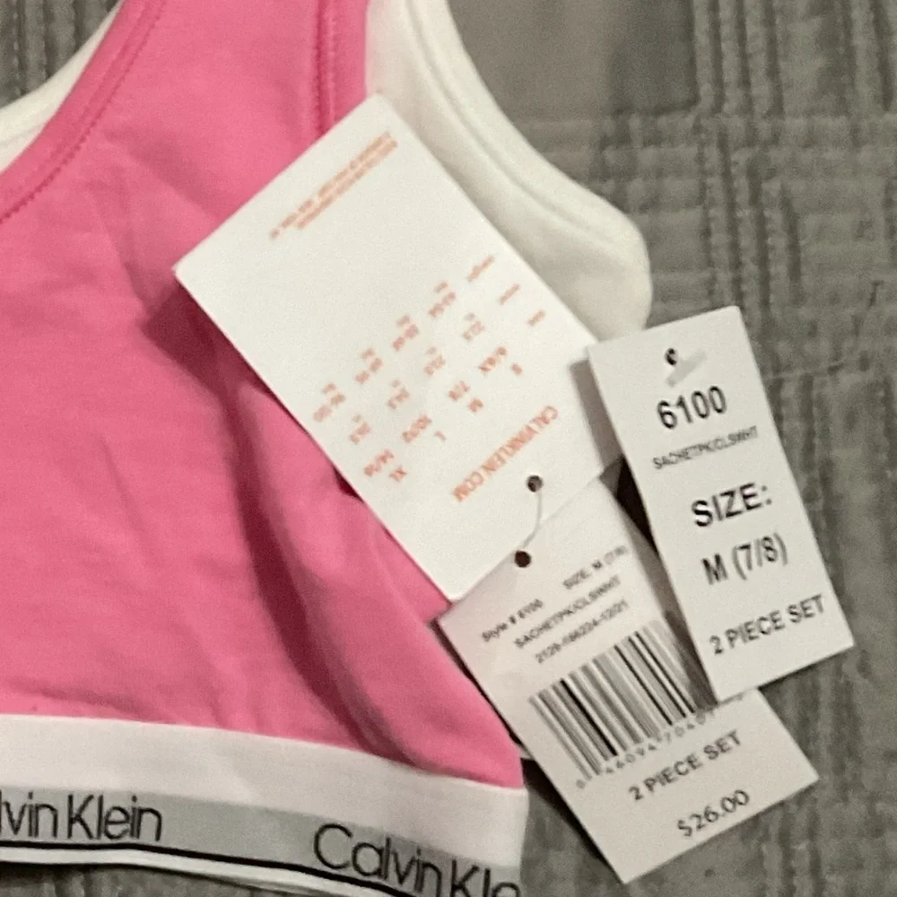 Calvin Klein Girls' Modern Cotton Bralette 2 Pack Size Med (7-8) NWT